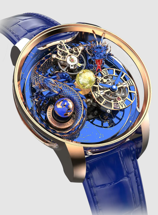 Review Jacob & Co astronomia dragon BLUE DRAGON IN ROSE GOLD AS312.40.AB.AA.A Replica watch